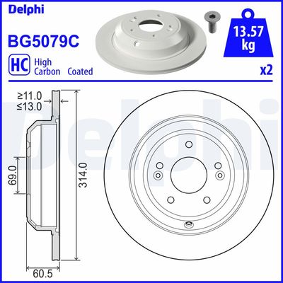 Brake Disc DELPHI BG5079C