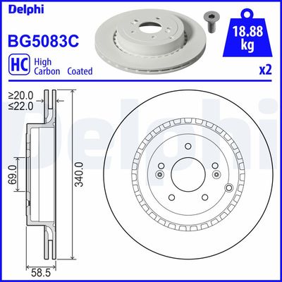 Brake Disc DELPHI BG5083C