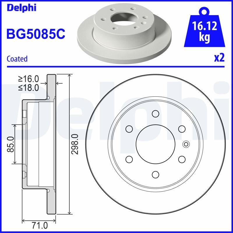 DELPHI BG5085C Brake Disc