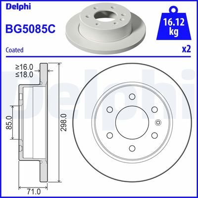 Brake Disc DELPHI BG5085C