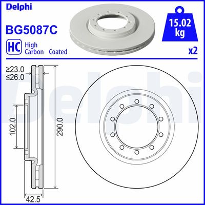 Brake Disc DELPHI BG5087C