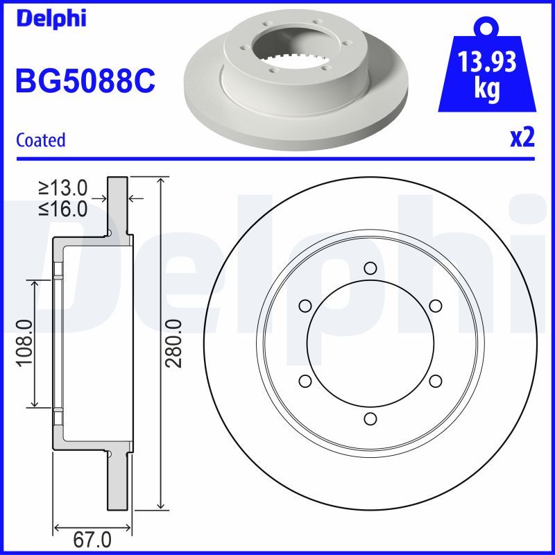 DELPHI BG5088C Brake Disc