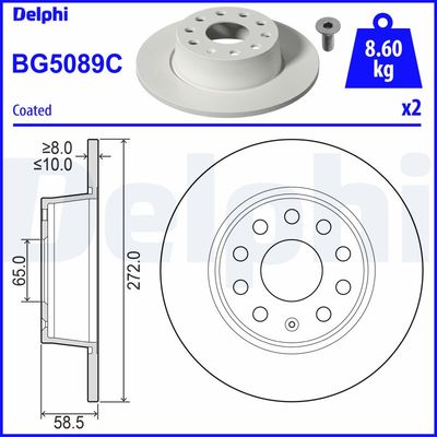 Brake Disc DELPHI BG5089C