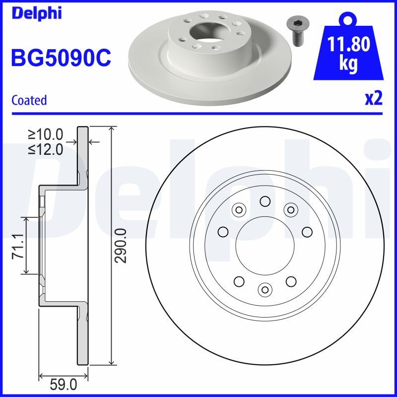 DELPHI BG5090C Brake Disc