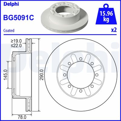 Brake Disc DELPHI BG5091C