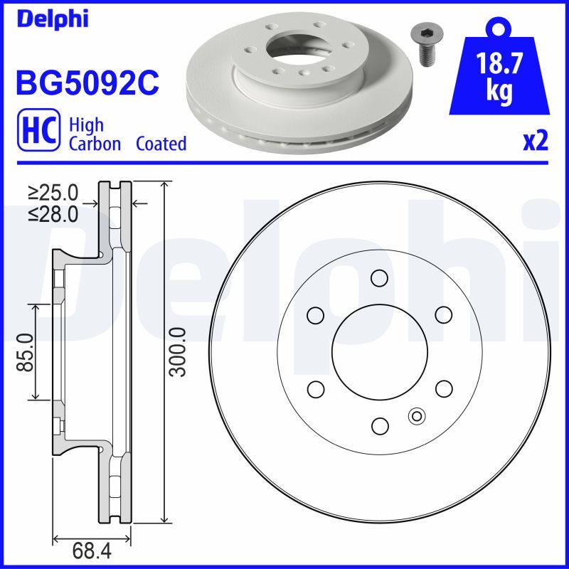 DELPHI BG5092C Brake Disc