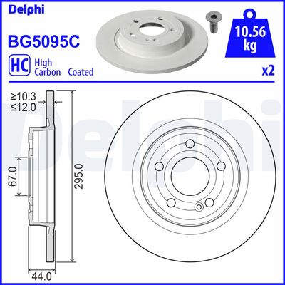 Brake Disc DELPHI BG5095C