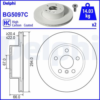 Brake Disc DELPHI BG5097C
