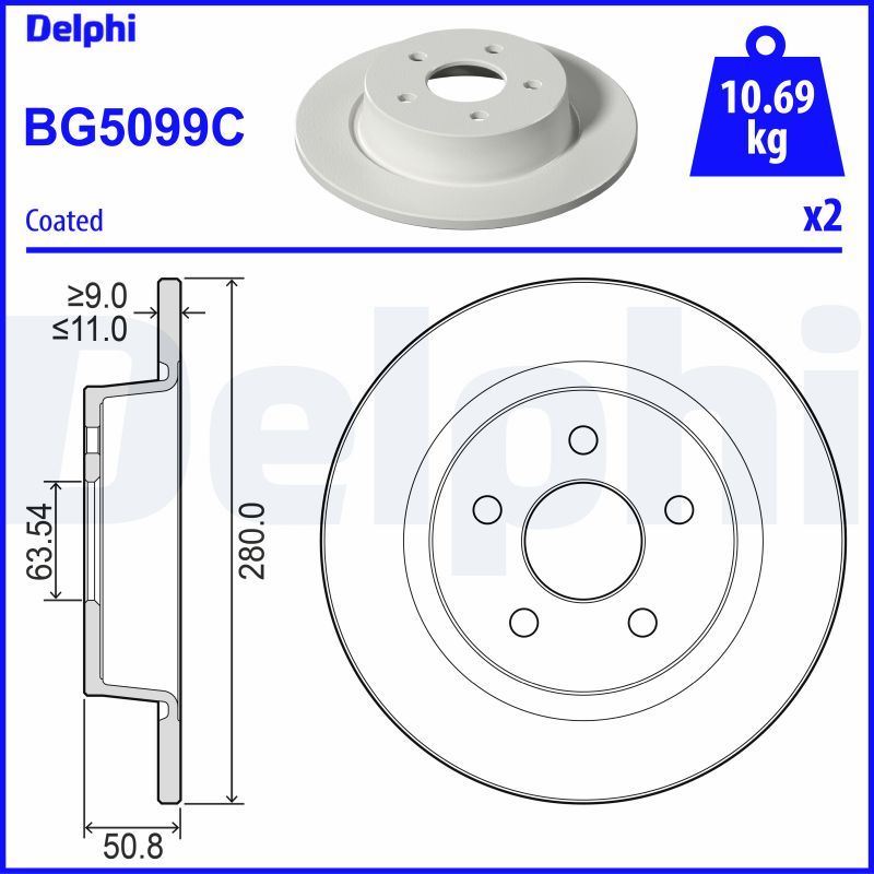 DELPHI BG5099C Brake Disc