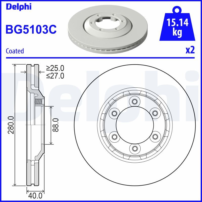 DELPHI BG5103C Brake Disc