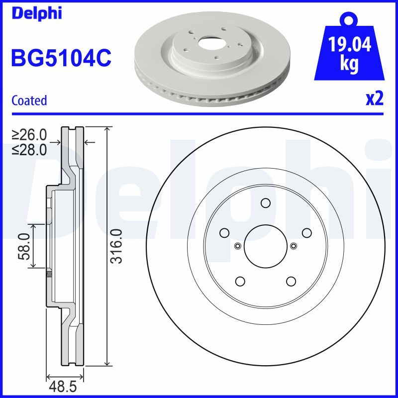 DELPHI BG5104C Brake Disc
