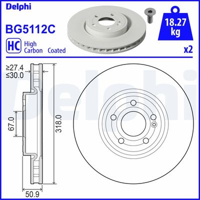 Brake Disc DELPHI BG5112C