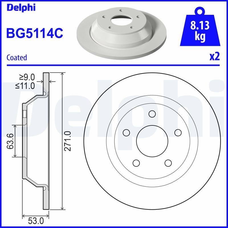 DELPHI BG5114C Brake Disc