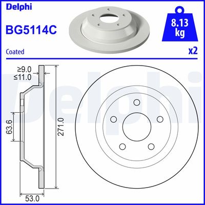 Brake Disc DELPHI BG5114C