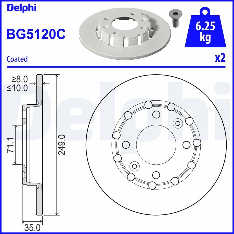 DELPHI BG5120C Brake Disc