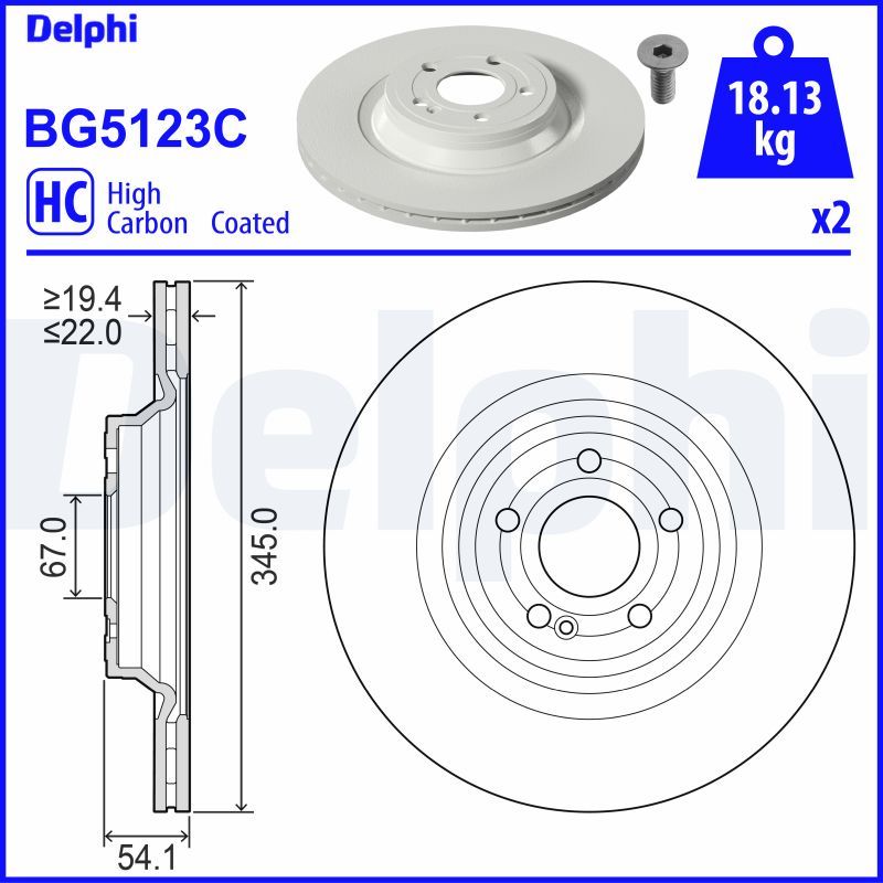 DELPHI BG5123C Brake Disc