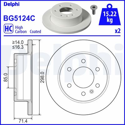 Brake Disc DELPHI BG5124C