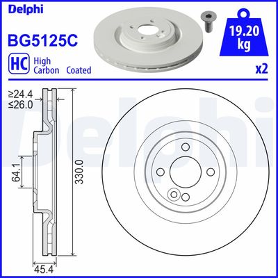 Brake Disc DELPHI BG5125C