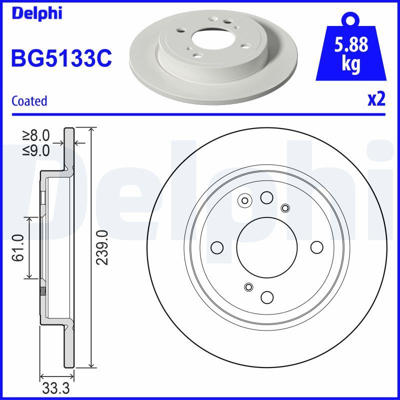 DELPHI BG5133C Brake Disc