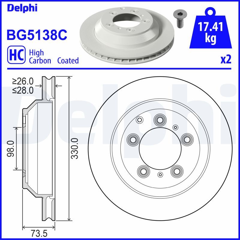 DELPHI BG5138C Brake Disc
