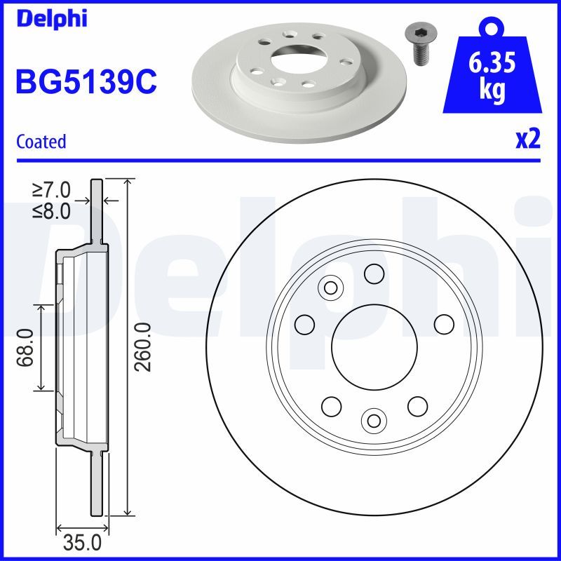DELPHI BG5139C Brake Disc