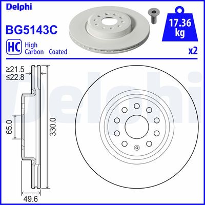Brake Disc DELPHI BG5143C