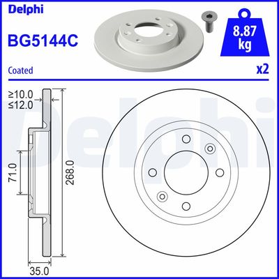 Brake Disc DELPHI BG5144C