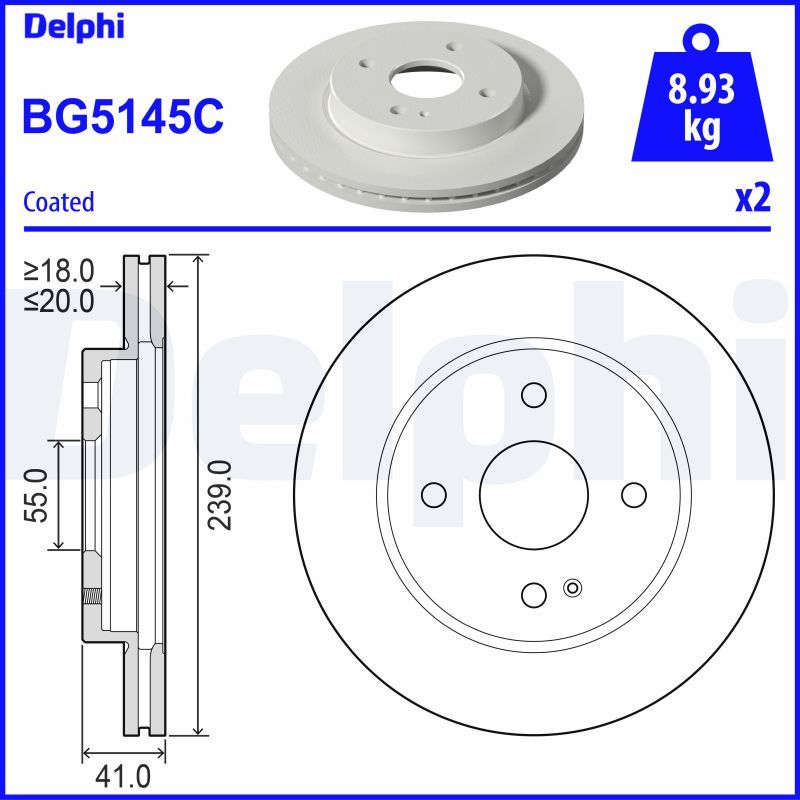 DELPHI BG5145C Brake Disc