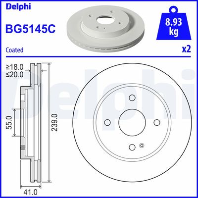 Brake Disc DELPHI BG5145C