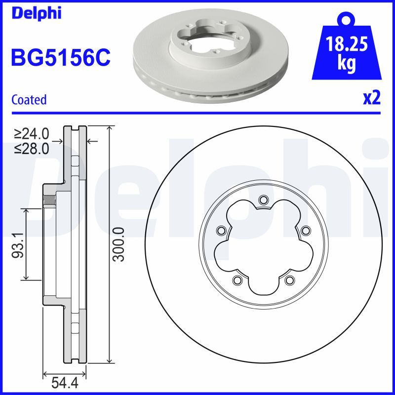 DELPHI BG5156C Brake Disc