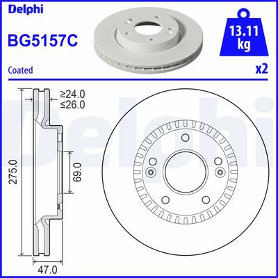 Brake Disc DELPHI BG5157C