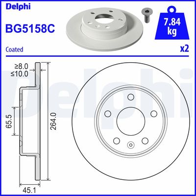 Brake Disc DELPHI BG5158C