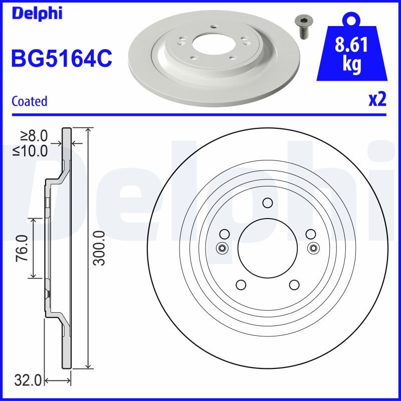 DELPHI BG5164C Brake Disc