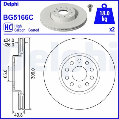 Brake Disc DELPHI BG5166C