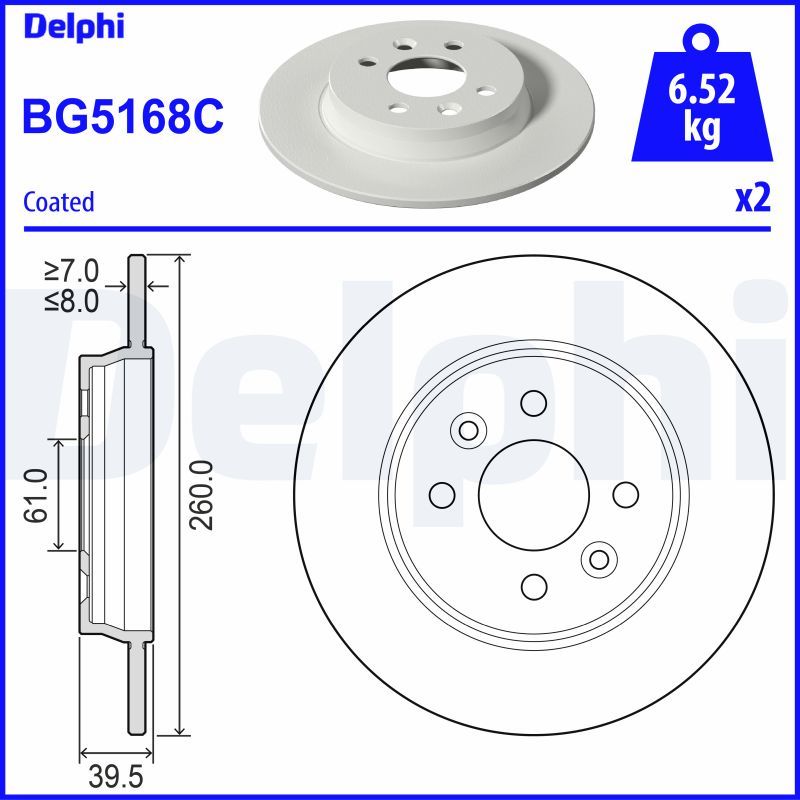 DELPHI BG5168C Brake Disc