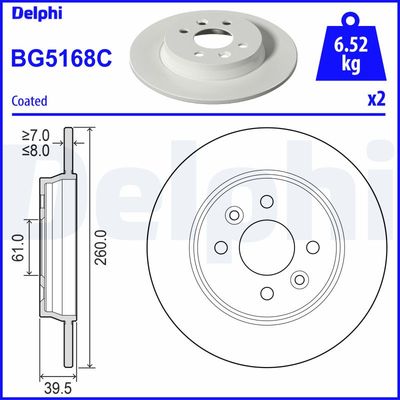 Brake Disc DELPHI BG5168C
