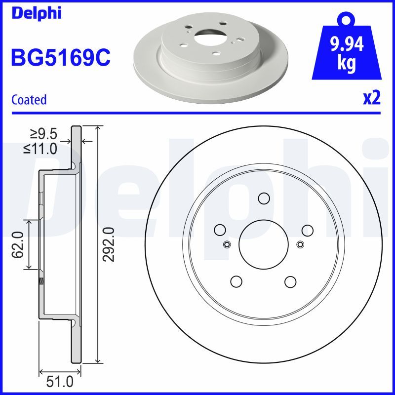 DELPHI BG5169C Brake Disc