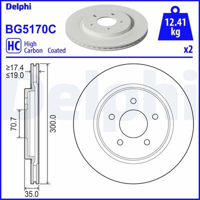 Brake Disc DELPHI BG5170C