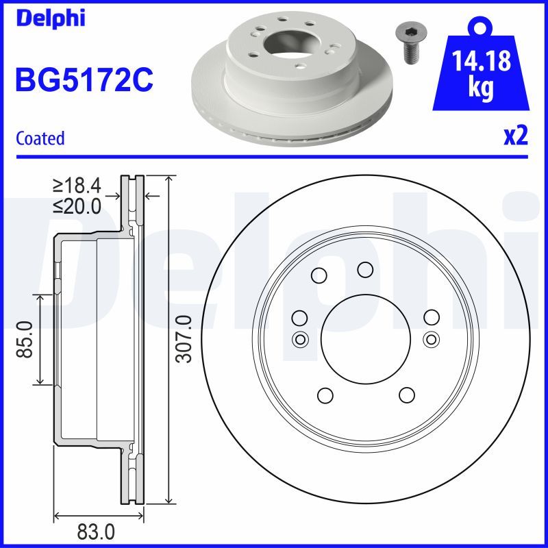 DELPHI BG5172C Brake Disc