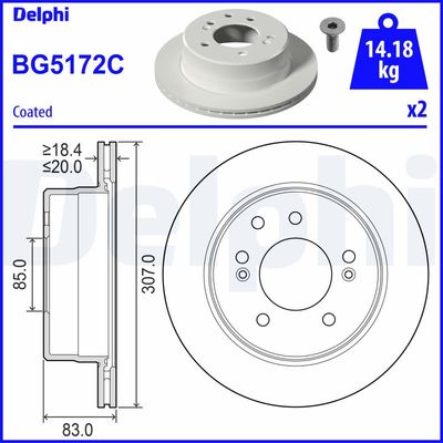 Brake Disc DELPHI BG5172C