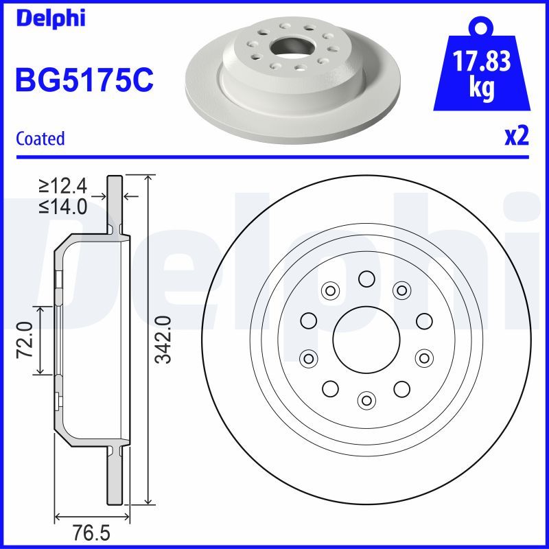 DELPHI BG5175C Brake Disc