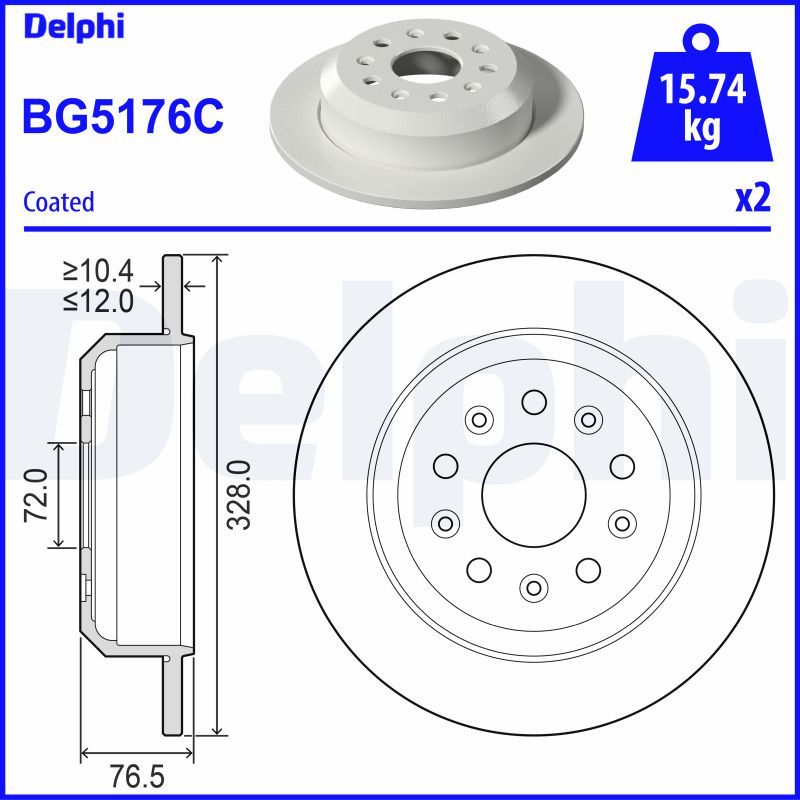 DELPHI BG5176C Brake Disc