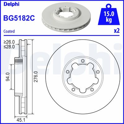 Brake Disc DELPHI BG5182C