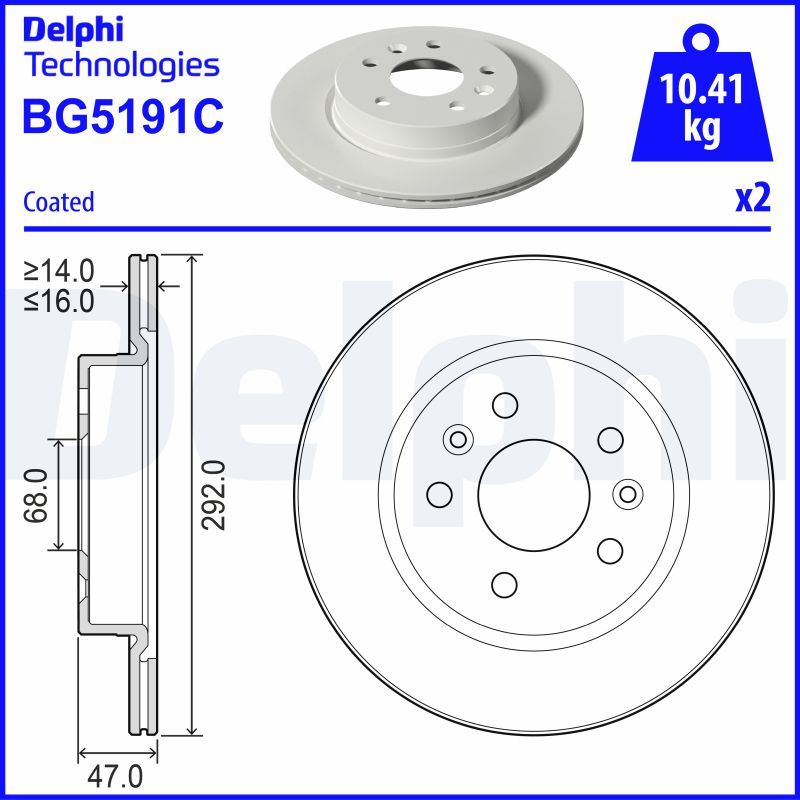 DELPHI BG5191C Brake Disc