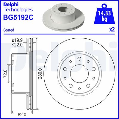 Brake Disc DELPHI BG5192C