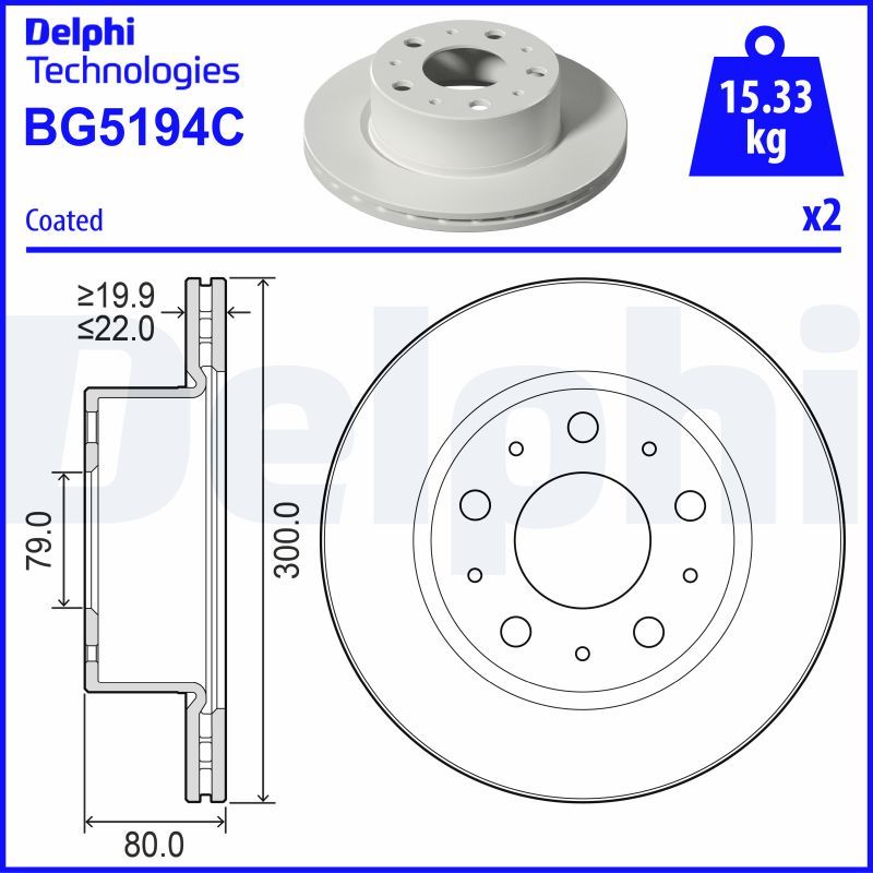 DELPHI BG5194C Brake Disc