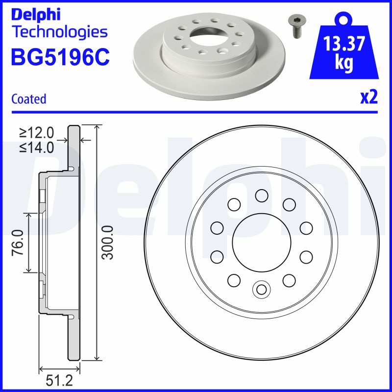 DELPHI BG5196C Brake Disc