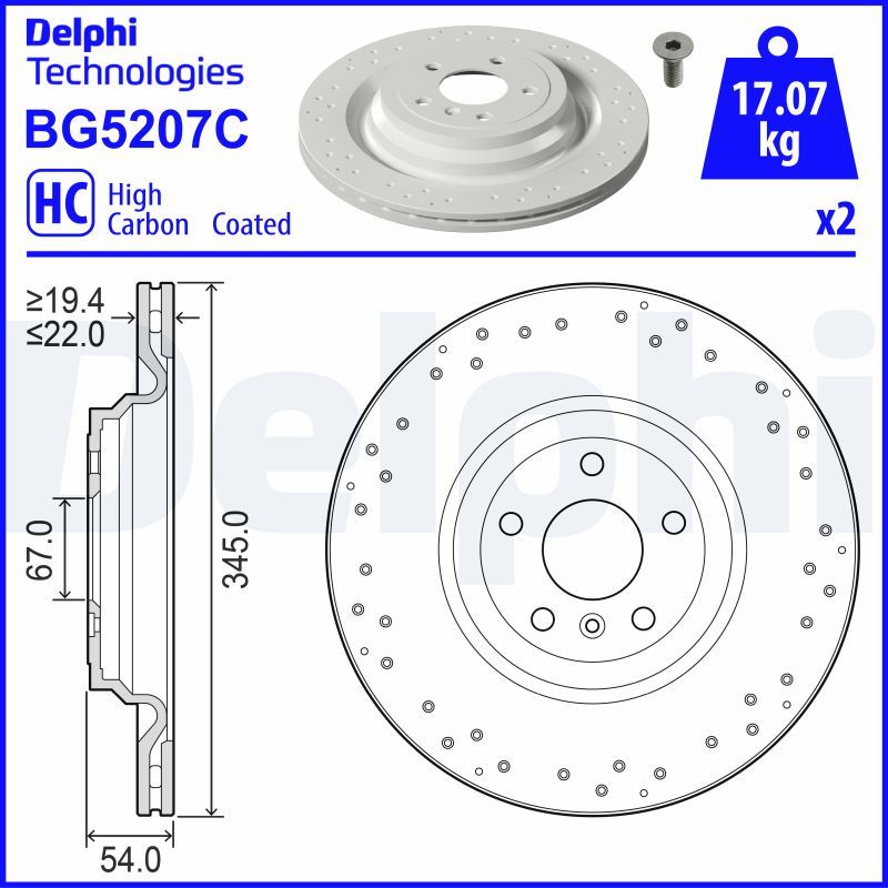 DELPHI BG5207C Brake Disc
