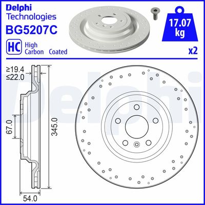 Brake Disc DELPHI BG5207C