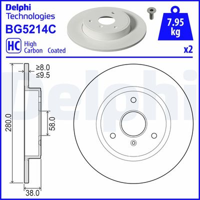 Brake Disc DELPHI BG5214C